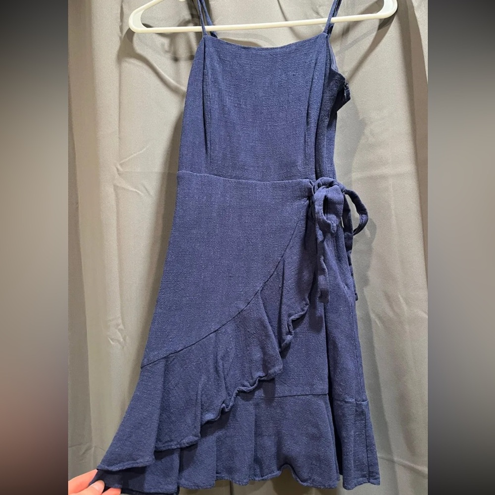Altar'd State Navy Wrap Mini Dress